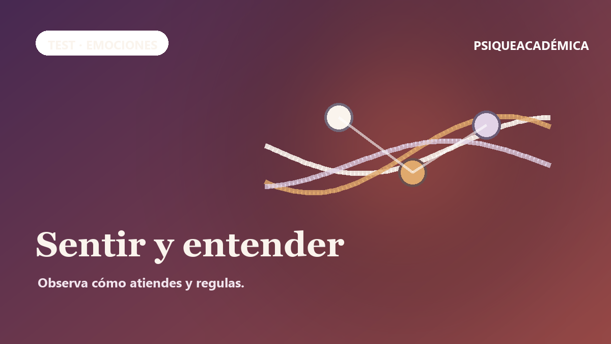 Tres ondas y puntos conectados, ilustración del test de Inteligencia Emocional.