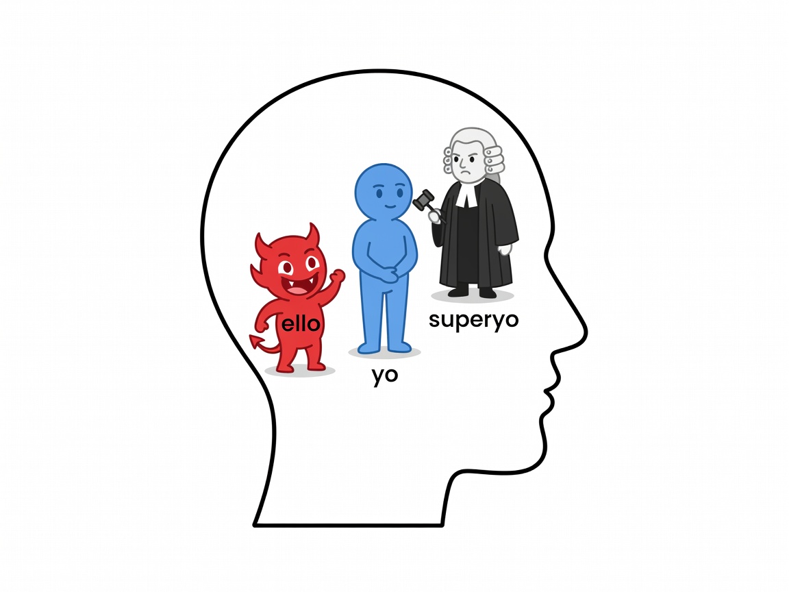 Ilustracion: tres instancias del aparato psiquico de Freud