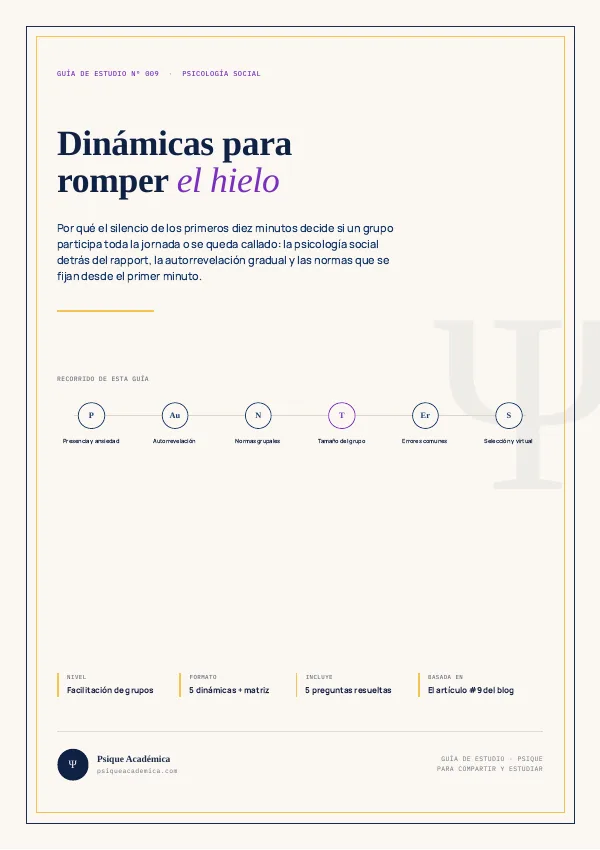 Portada de la Guía de Estudio: Dinámicas para Romper el Hielo