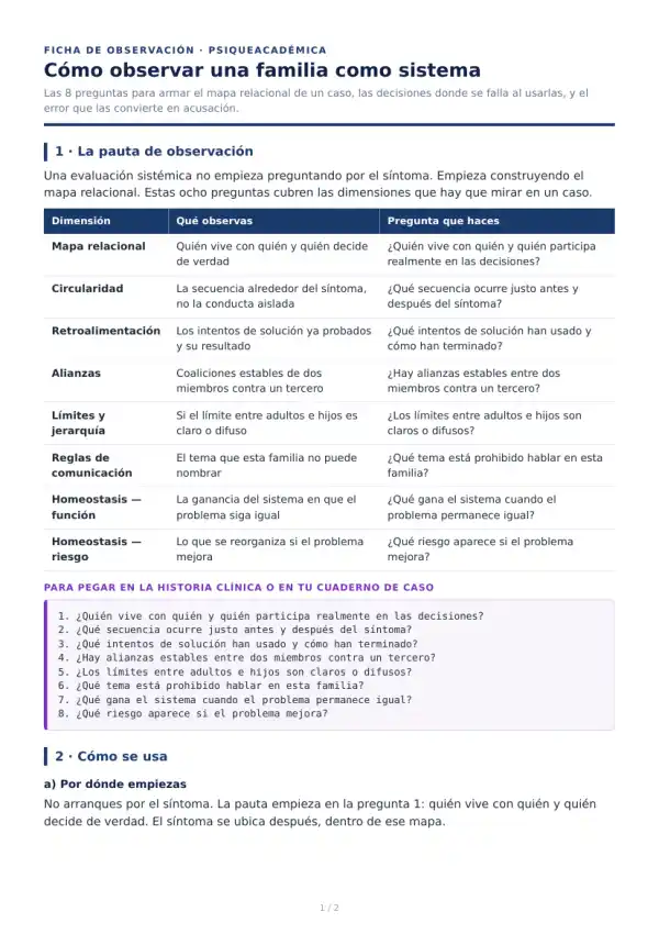 Portada de Pauta de observación sistémica