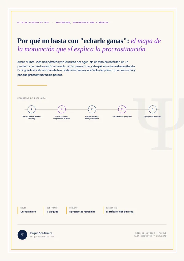 Portada de la Guía de Estudio: Motivación, Autorregulación y Hábitos