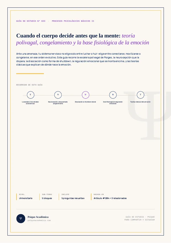 Portada de la Guía de Estudio: Teoría Polivagal y Regulación Autonómica