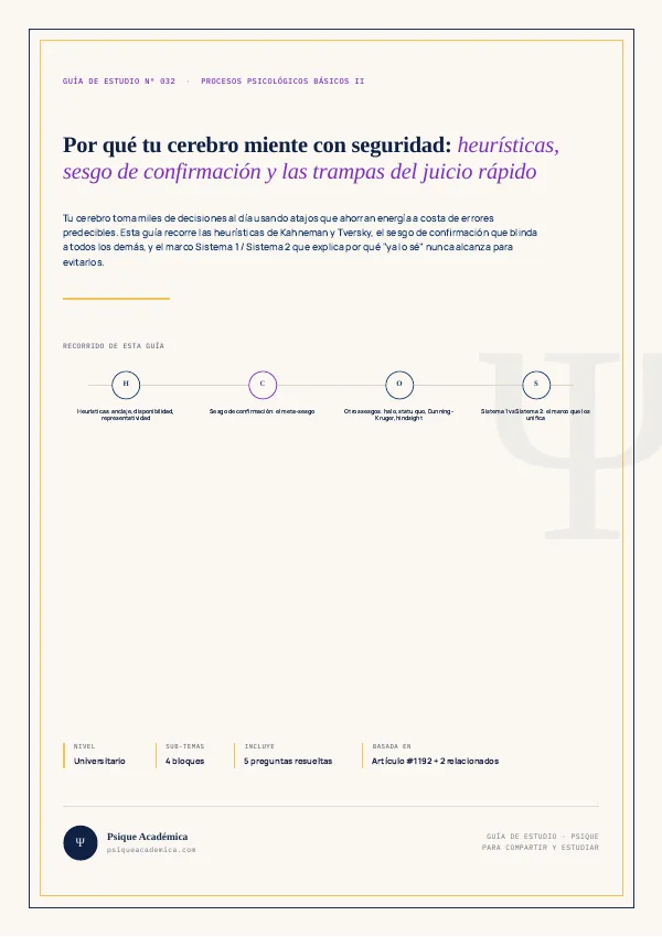 Portada de la Guía de Estudio: Sesgos Cognitivos y Toma de Decisiones